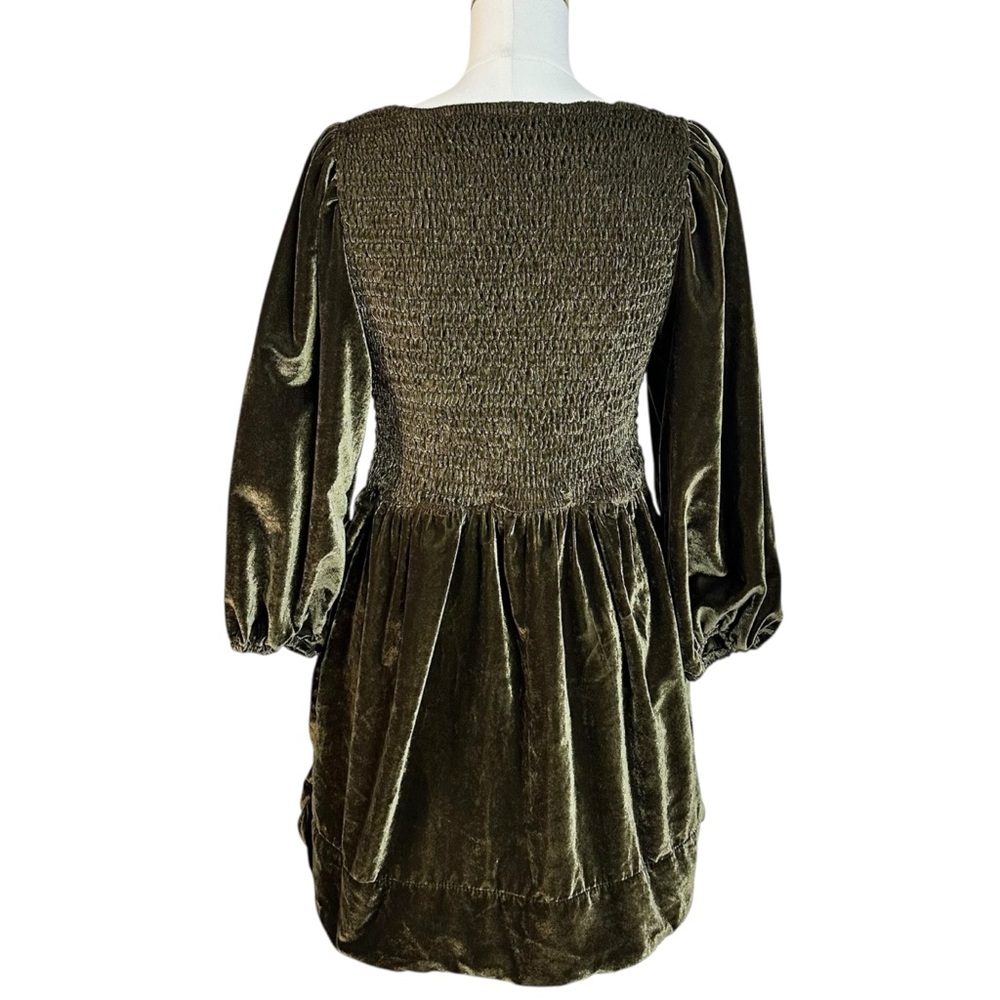 Free People Farrier Velvet Mini Dress in Brown Bear Size Small Holidays Winter - Picture 9 of 12